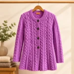handknitted long cardigan soft wool layering wrap