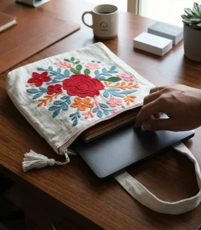Hemp shoulder laptop bag (2)