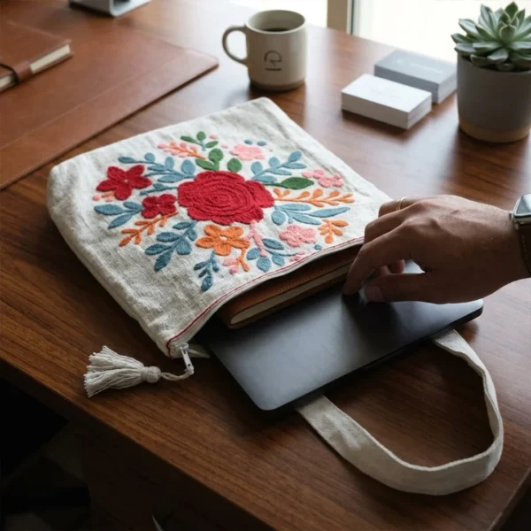 Hemp shoulder laptop bag (2)