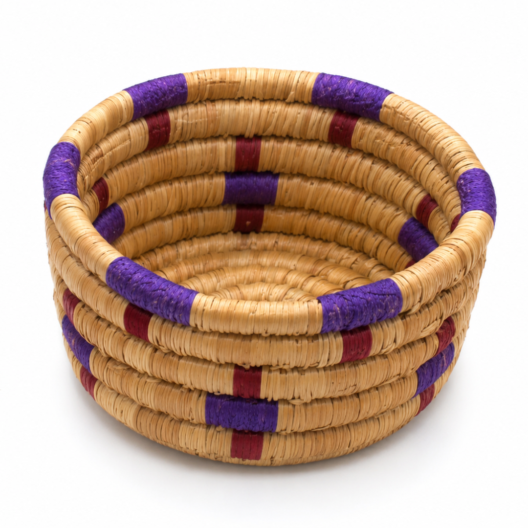 purple pine needle basket maroon accents woven purple pine needle basket maroon accents woven