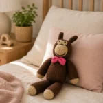 handmade crochet monkey plush toy soft yarn nursery decor