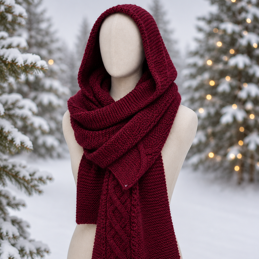 Burgundy Hooded Muffler Burgundy Hooded Muffler