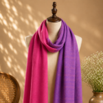 dual tone stole pink purple merino wool handwoven