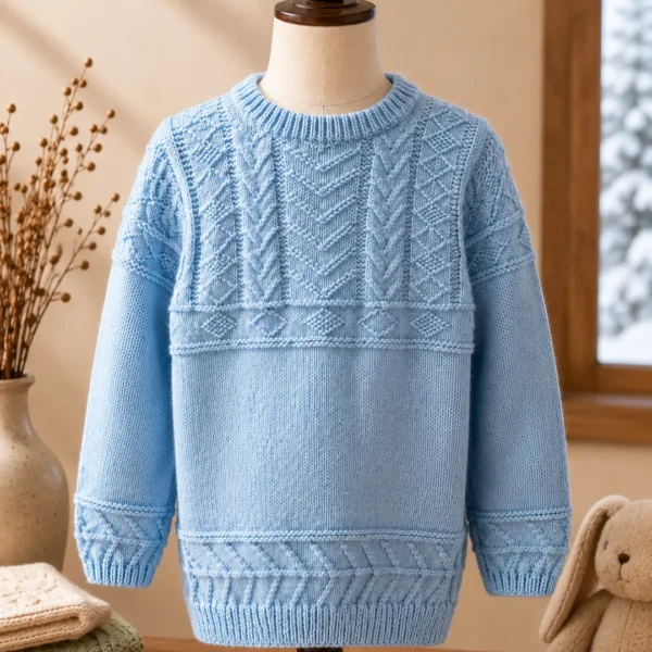 baby blue wool sweater cable knit pullover