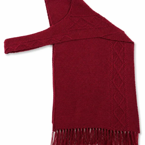 Handknitted Cape Shawl – Red One Sleeve Cape