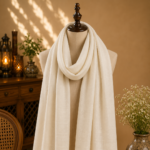 ivory linen stole cream white handwoven lightweight