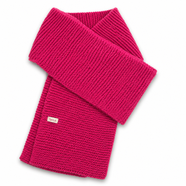 Handknitted Wool Scarf – Cozy Magenta