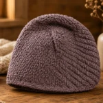mauve knitted beanie