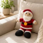 crochet santa toy handmade holiday plush ornament