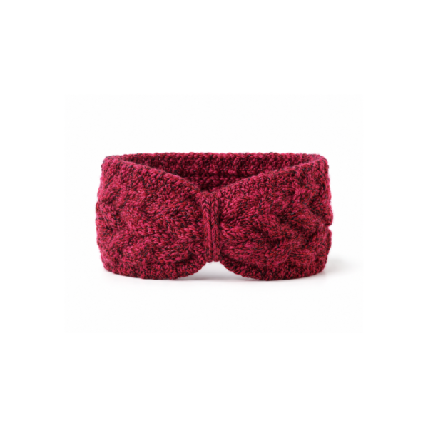 Hand Knitted Maroon Wool Ear Warmer