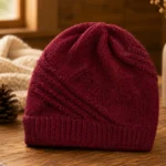 maroon knit beanie