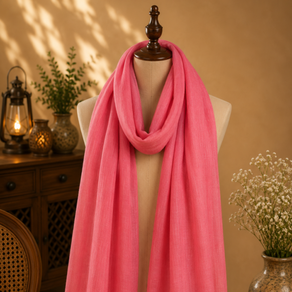 pink linen stole