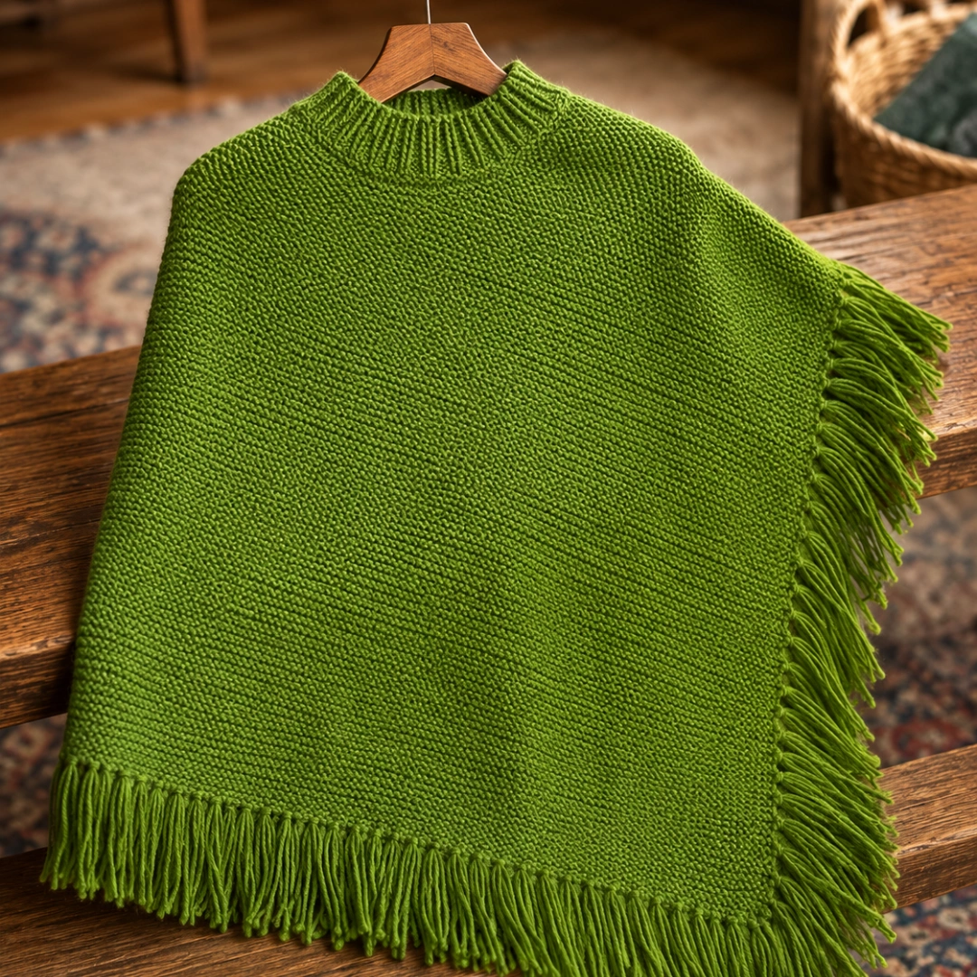 green fringe poncho green fringe poncho
