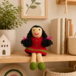 Rossie long hair crochet doll handmade eco-friendly yarn nursery