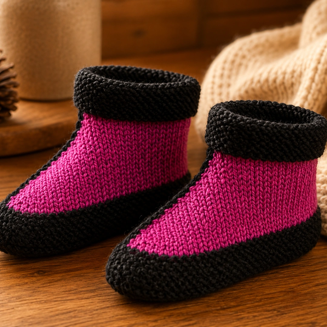 pink knit slipper boots pink knit slipper boots