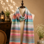 multicolor striped stole ombre rainbow pattern lightweight