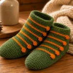 green wool booties