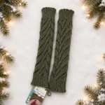 Handknitted Olive Green Leg Warmers