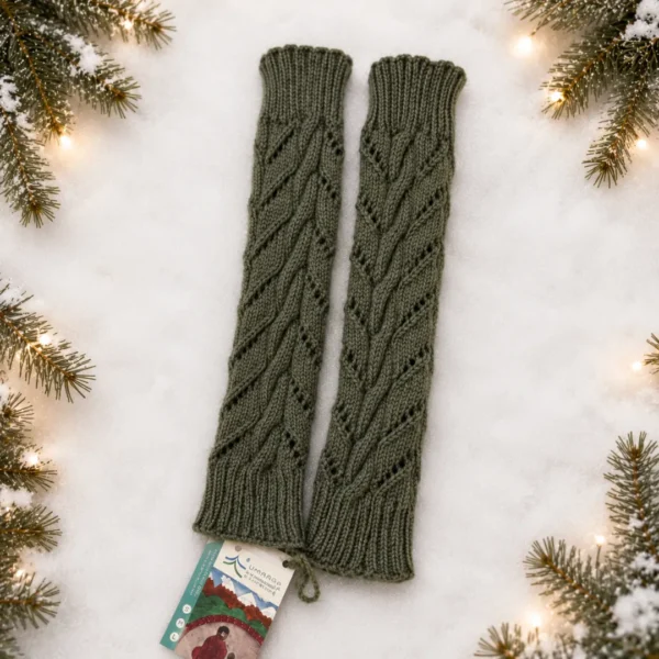 Handknitted Olive Green Leg Warmers