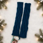 Handknitted Teal Leg Warmers – Blue
