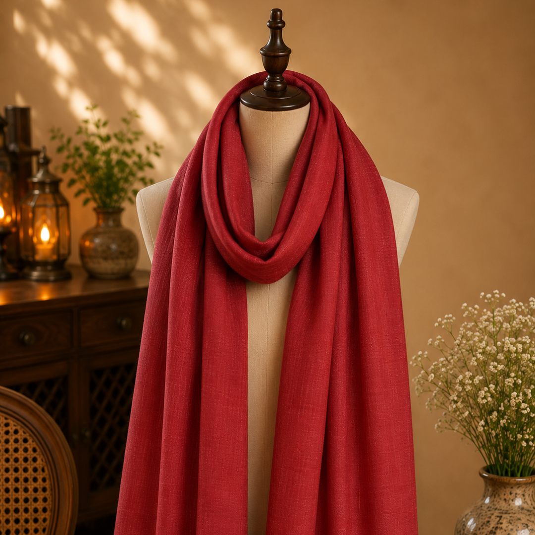 red linen stole maroon solid handwoven wrap red linen stole maroon solid handwoven wrap