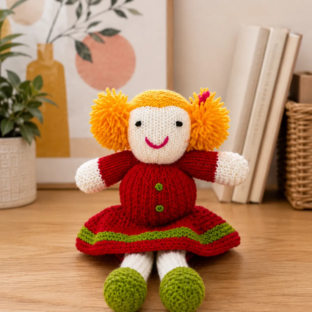 golden hair crochet plushie doll handmade ponytail yarn toy golden hair crochet plushie doll handmade ponytail yarn toy