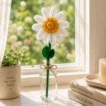 handmade woolen chamomile flower