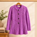 handknitted long cardigan soft wool layering wrap
